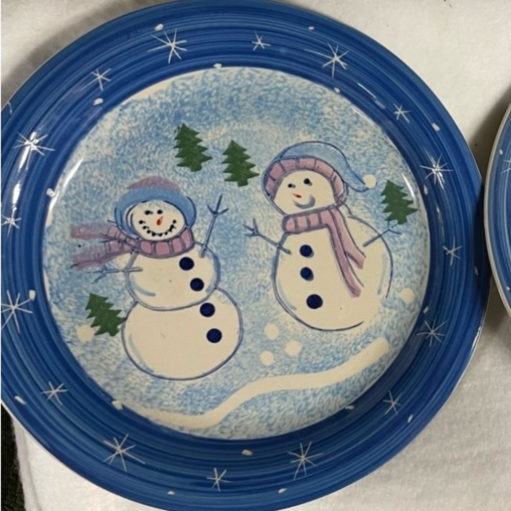 Festive Snowman Plate set of 2